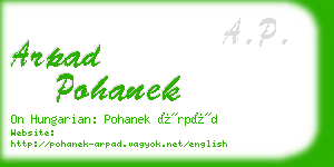 arpad pohanek business card